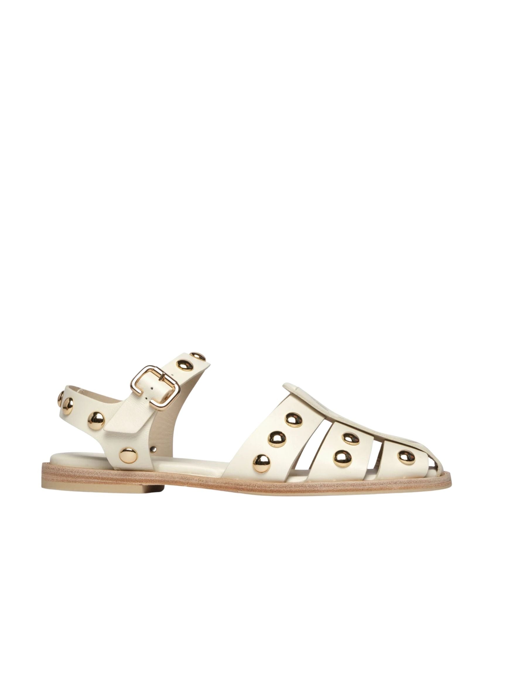 Sera Sandal in White Studs, from Freda Salvador