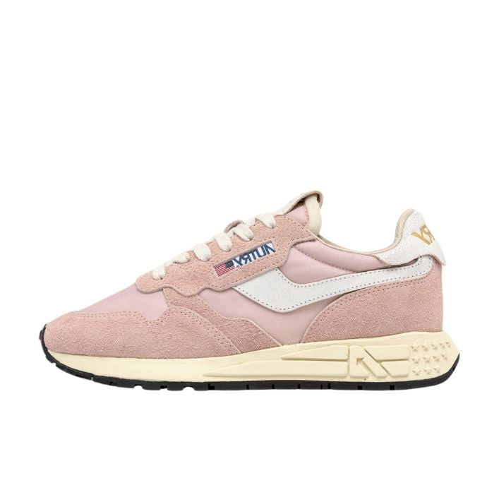 Reelwind Low Sneaker in White and Powder Pink, from Autry