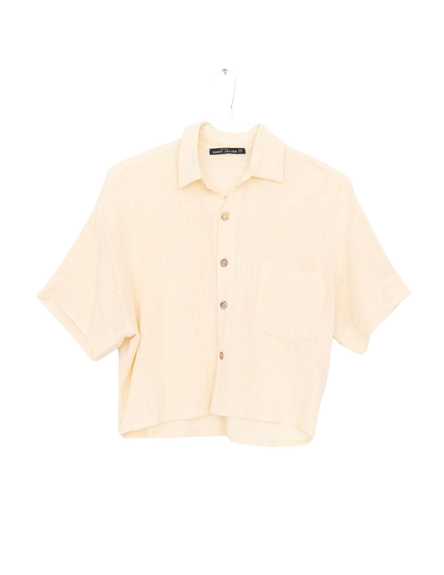Bonifacio Short Shirt in Cream, from Maison Saint Julien