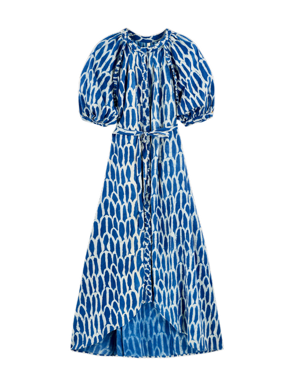 Somerset Dress in Indigo Bluefish, from Mirth