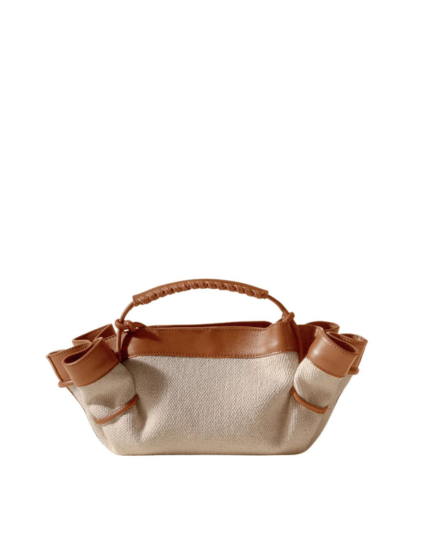 Arta Mini Canvas Bag in Natural and Tan, from Hereu