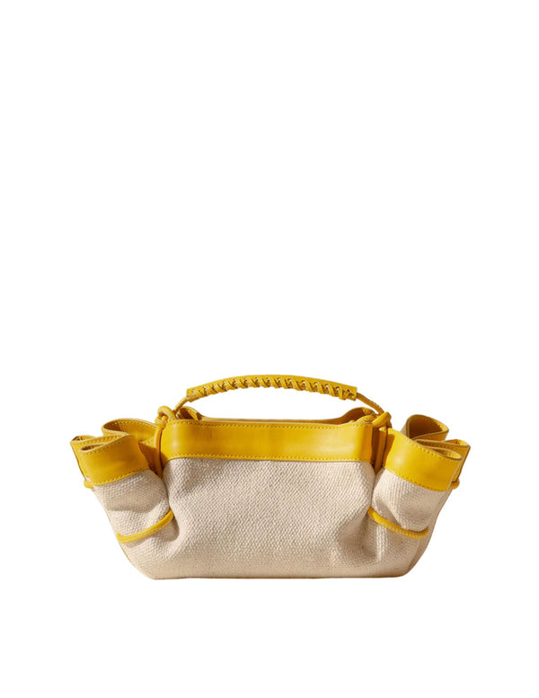 Arta Mini Canvas Bag in Natural and Yellow, from Hereu