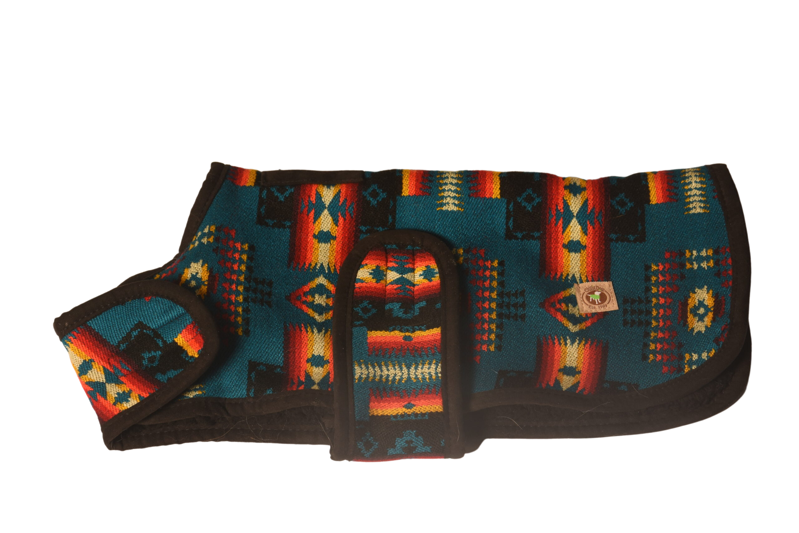 Turquoise Southwest Dog Blanket Coat, from Chilly Dog