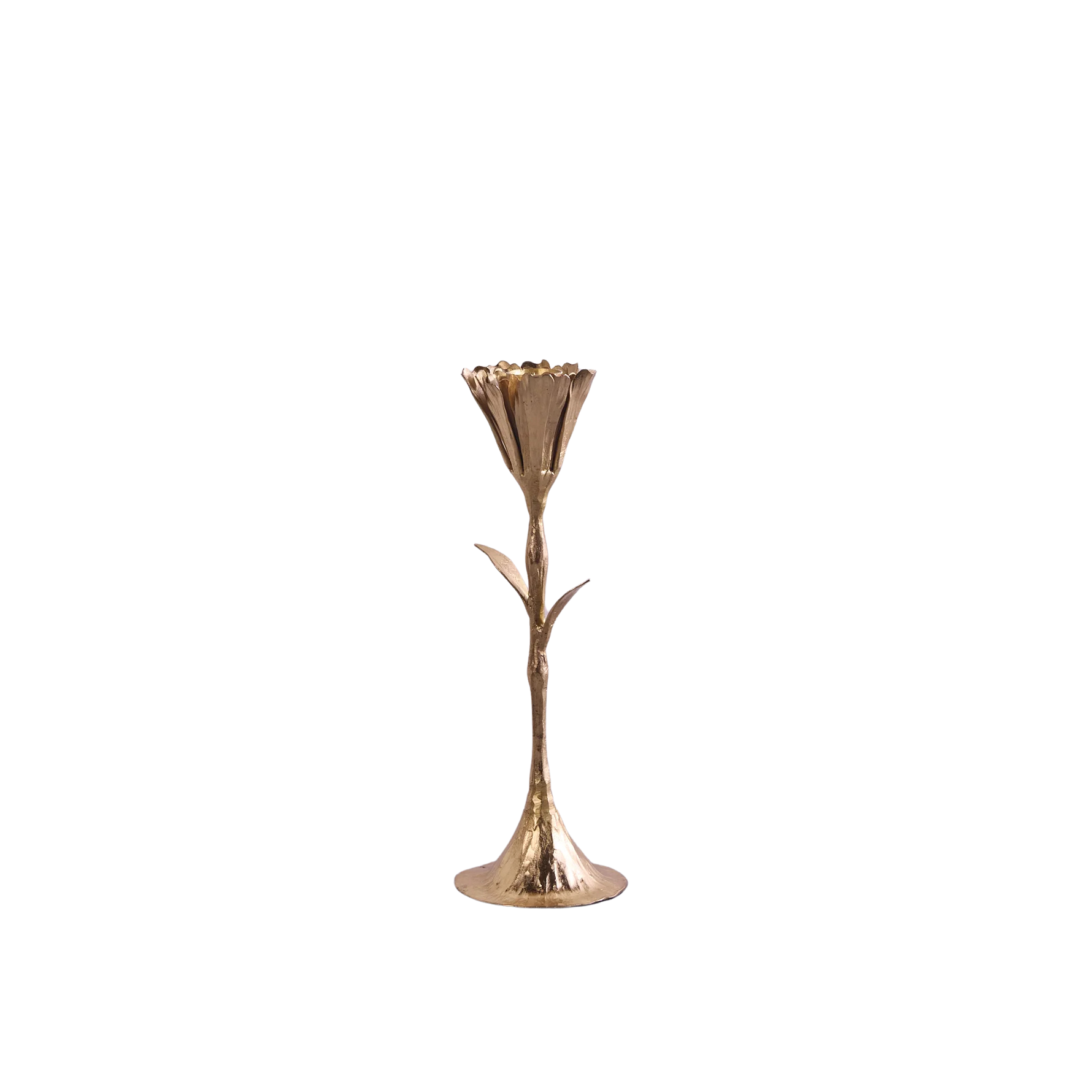 Medium Gold Floral Candleholder, from Be Home
