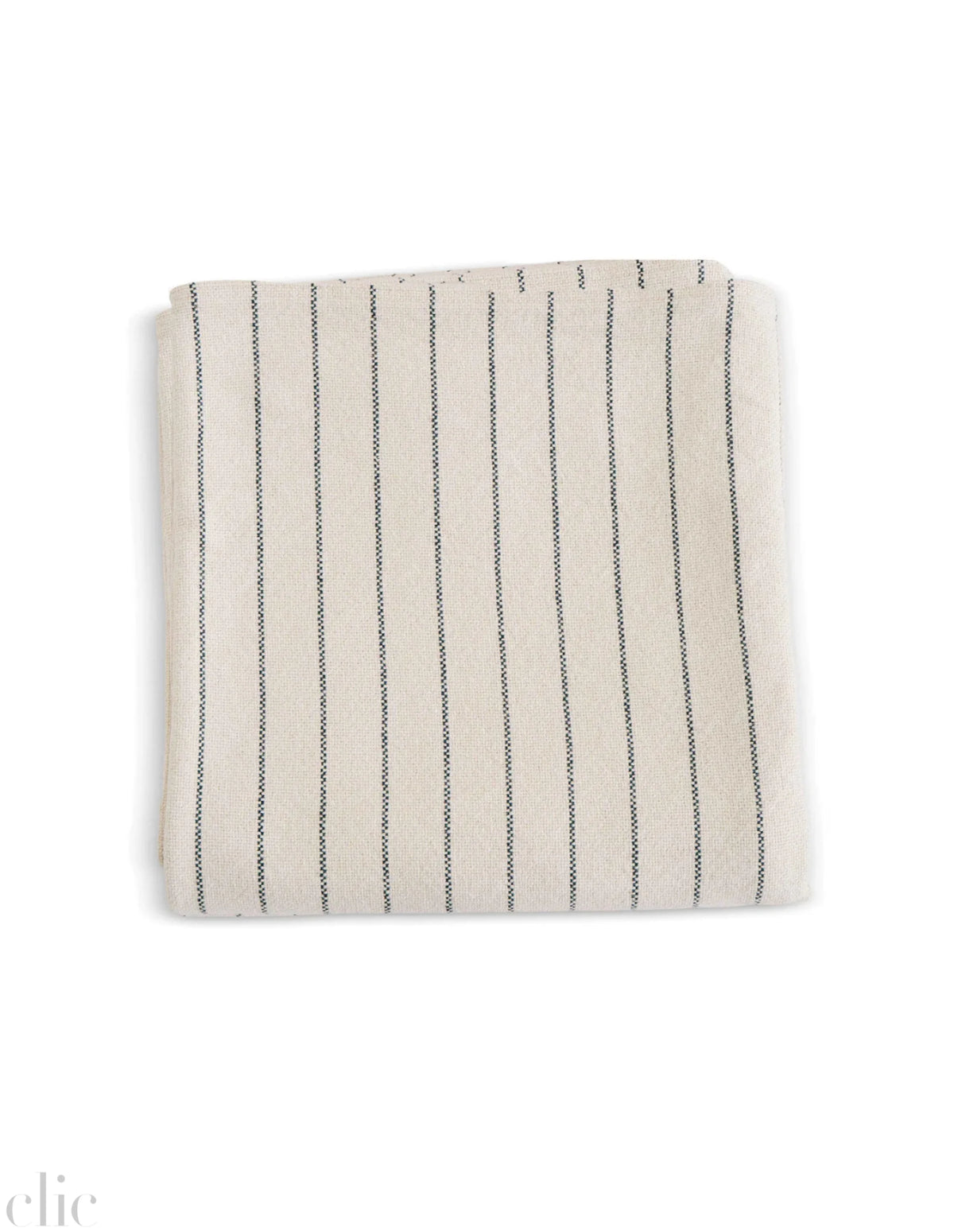 Full / Queen Pinstripe Blanket in Midnight