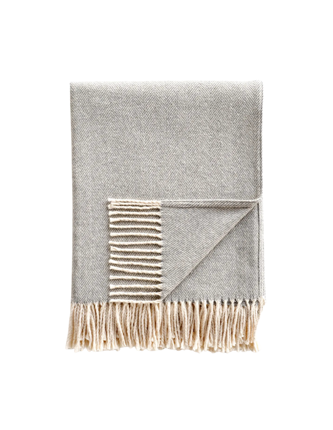 Cotton Herringbone Throw in Cloud, from Evangeline