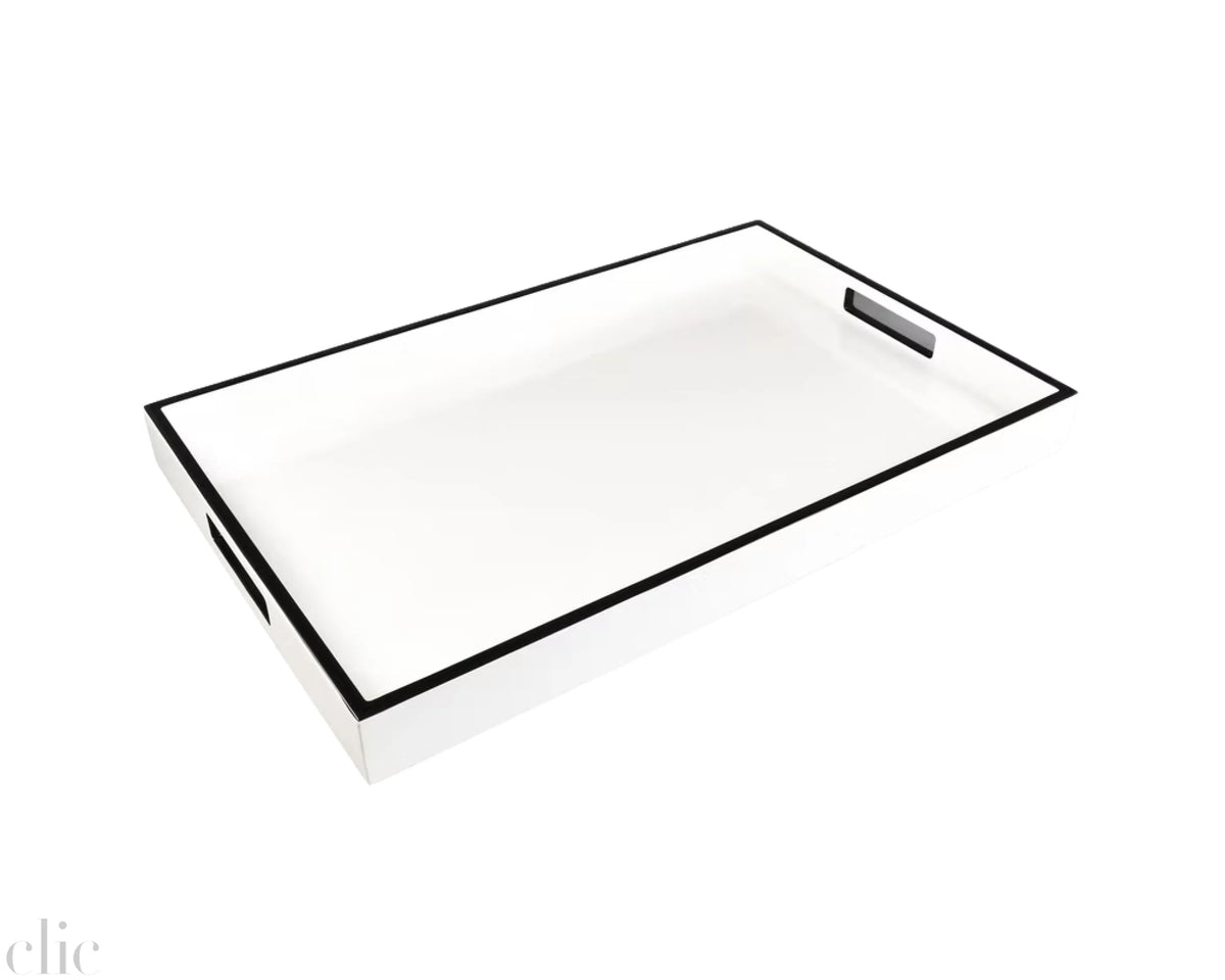 Breakfast Tray in White and Black