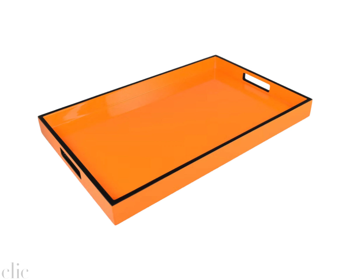 Breakfast Tray in Orange and Black
