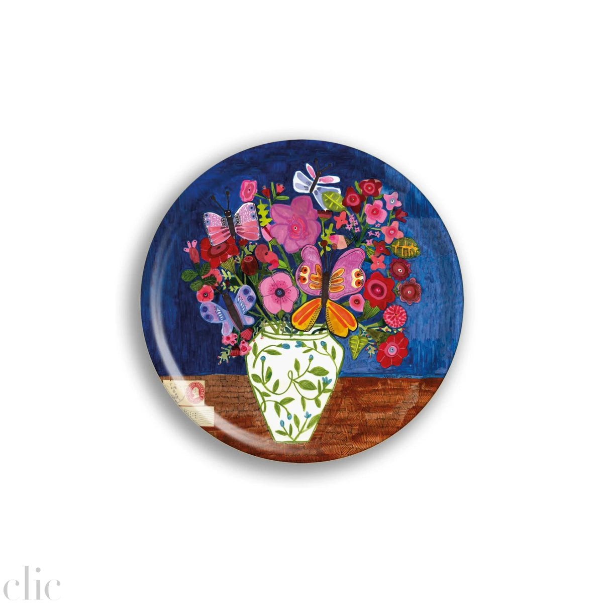 Butterfly Flowers Round Tray, from Avenida Home