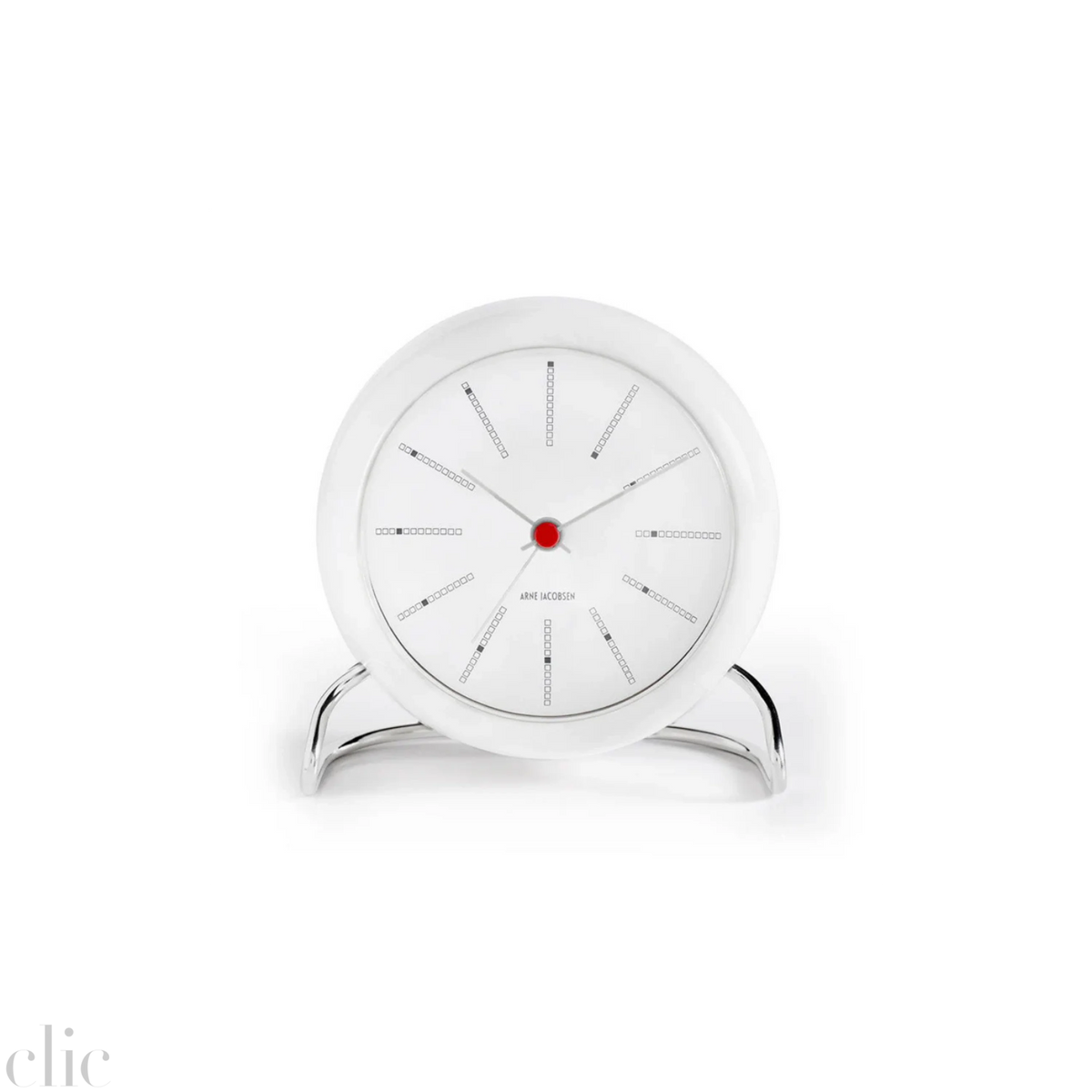 Banker's Alarm Clock in White, from Arne Jacobsen
