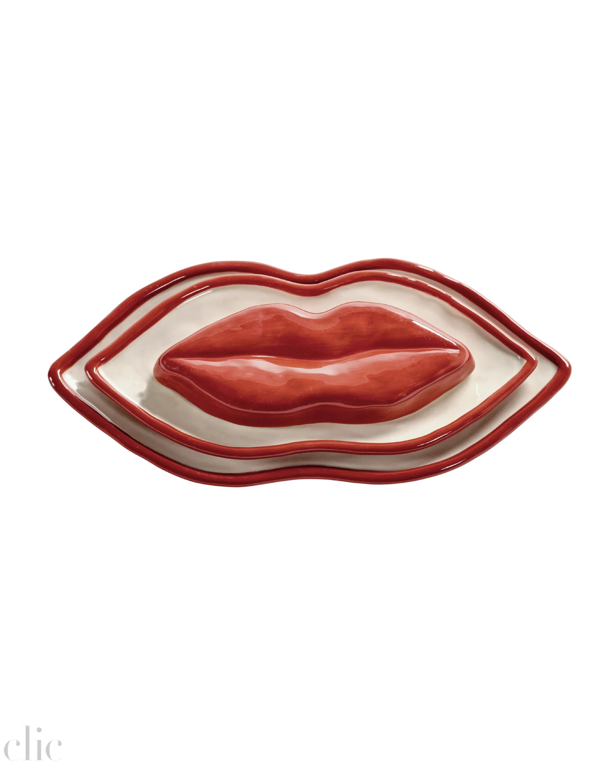 Set of 3 Serving Dish in Red and Whtie, from Serax