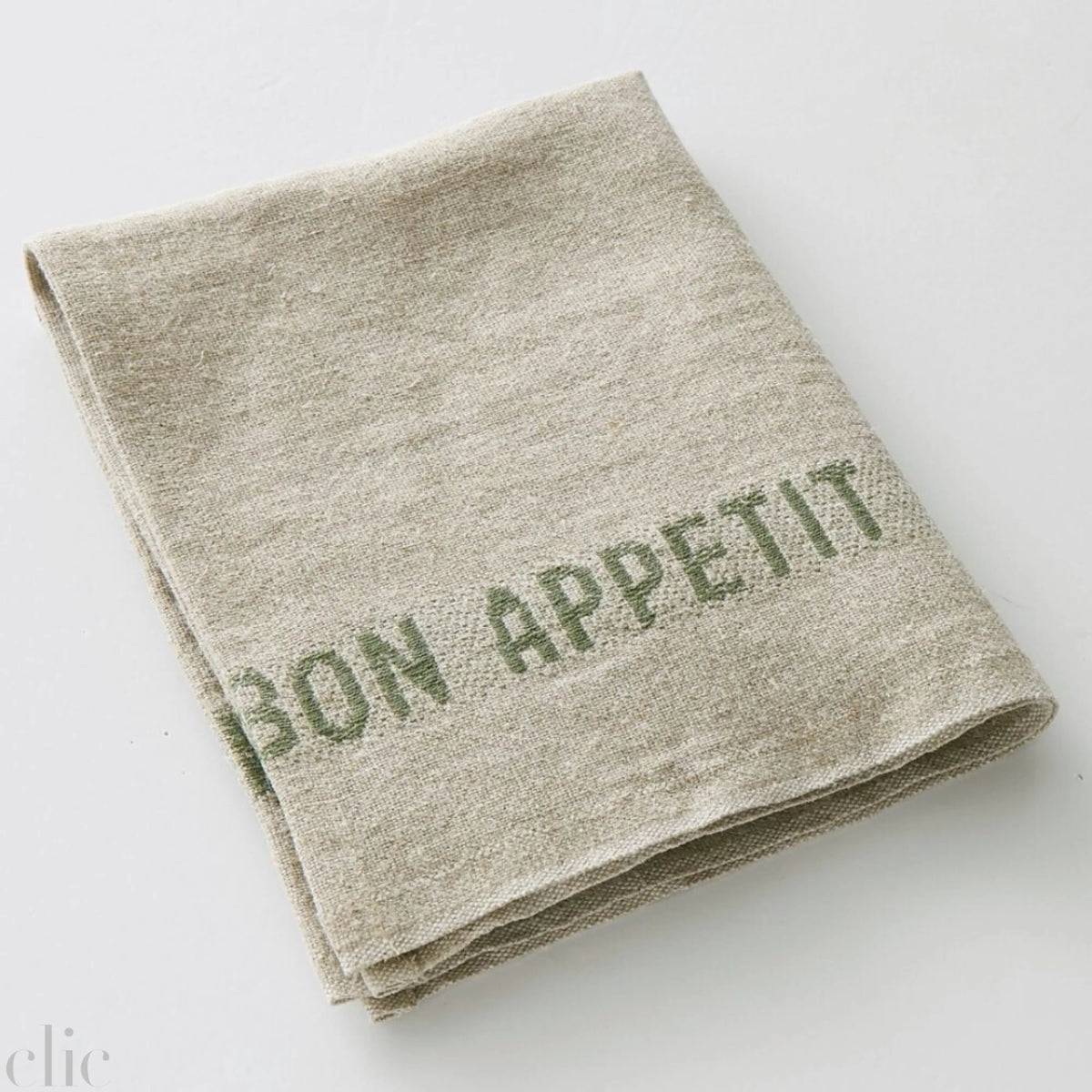 Bon Appetit Napkin / Placemat in Kaki, from Charvet Editions