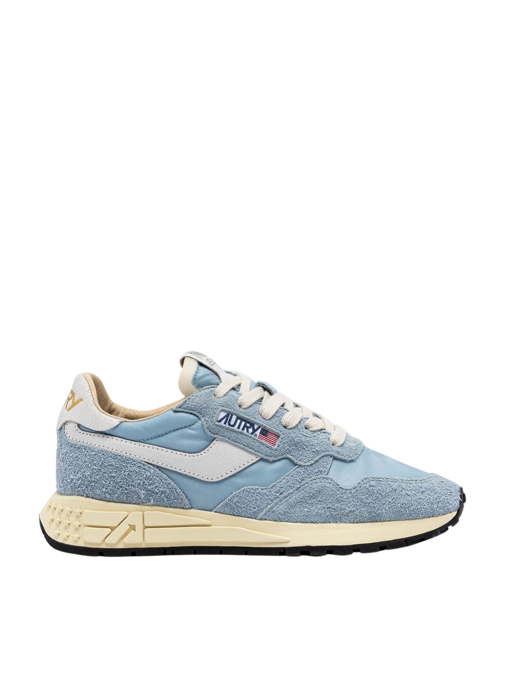 Reelwind Low Sneaker in White and Celestial Blue, from Autry