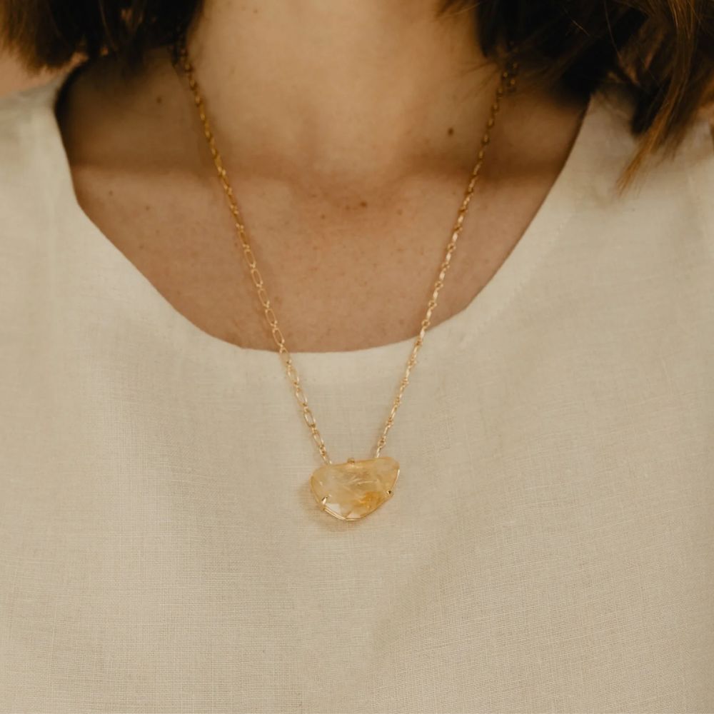 Stone Necklace in Citrine, from Van Palma