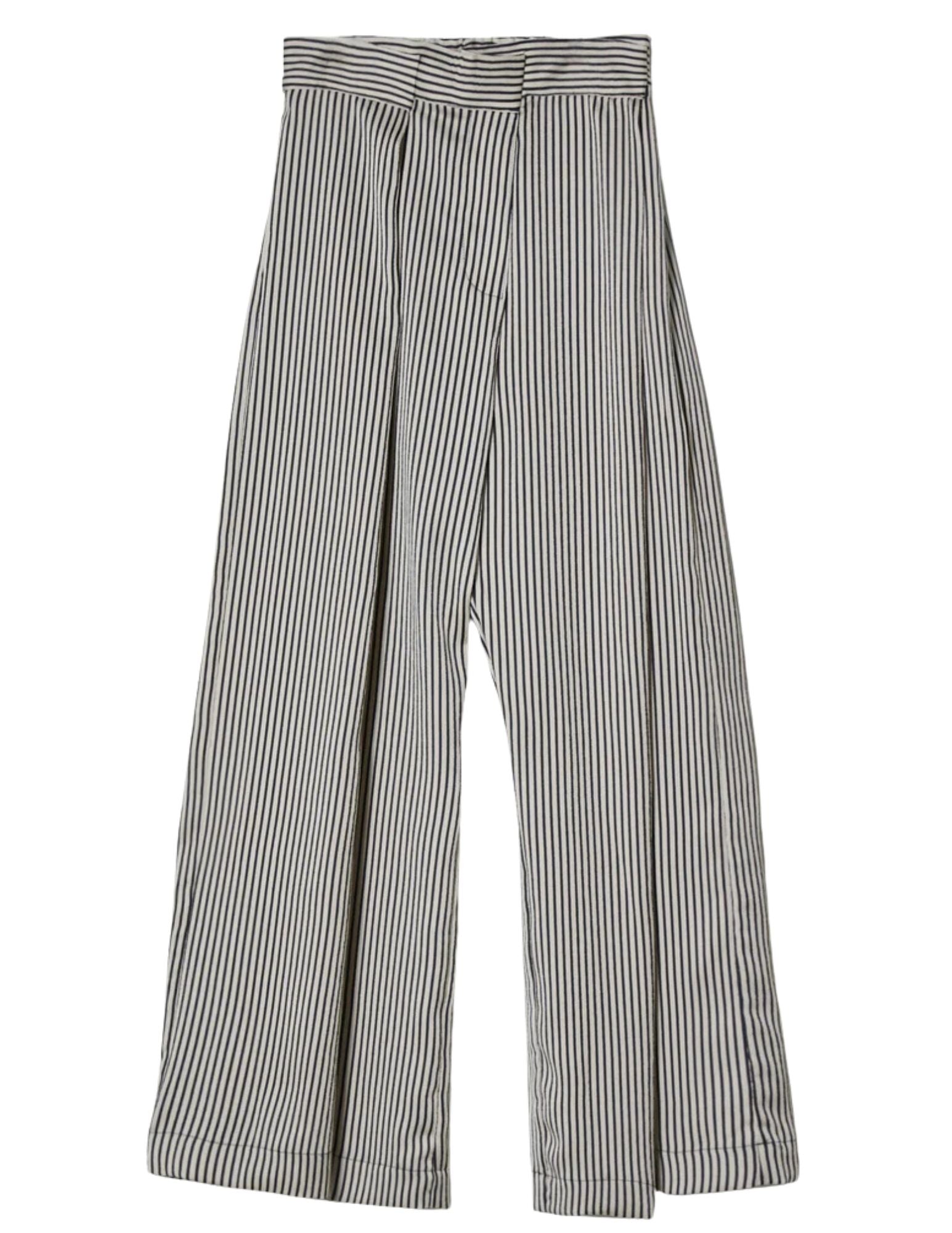 Asymmetrical Wide Trouser in Black Stripes, from Atelier Delphine