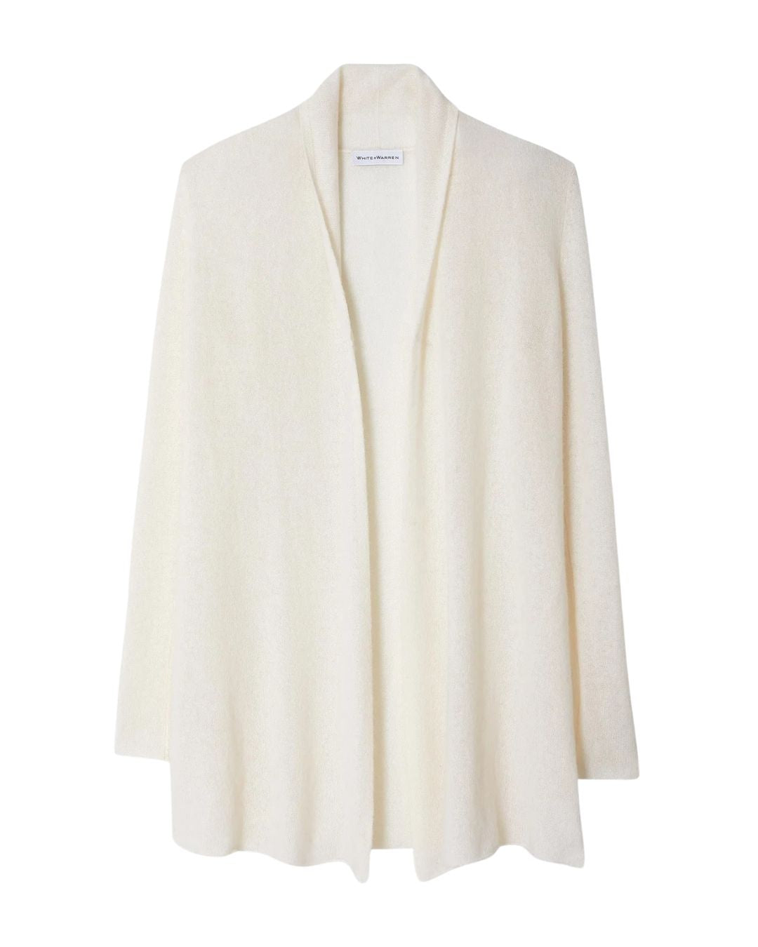 Cashmere Trapeze Cardigan in Soft White, from White & Warren