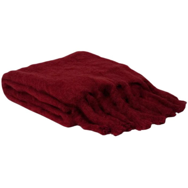 Mohair Blanket in Cranberry