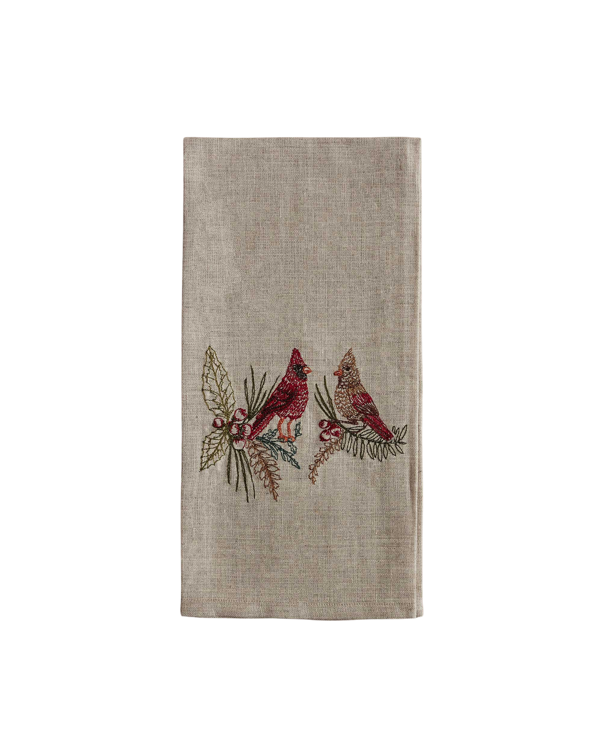 Christmas Cardinals Tea Towel, from Coral & Tusk