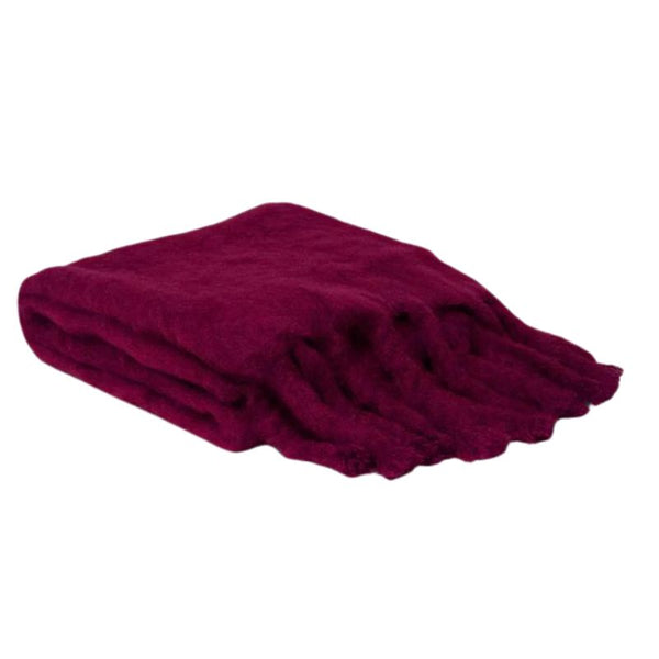 Mohair Blanket in Raspberry