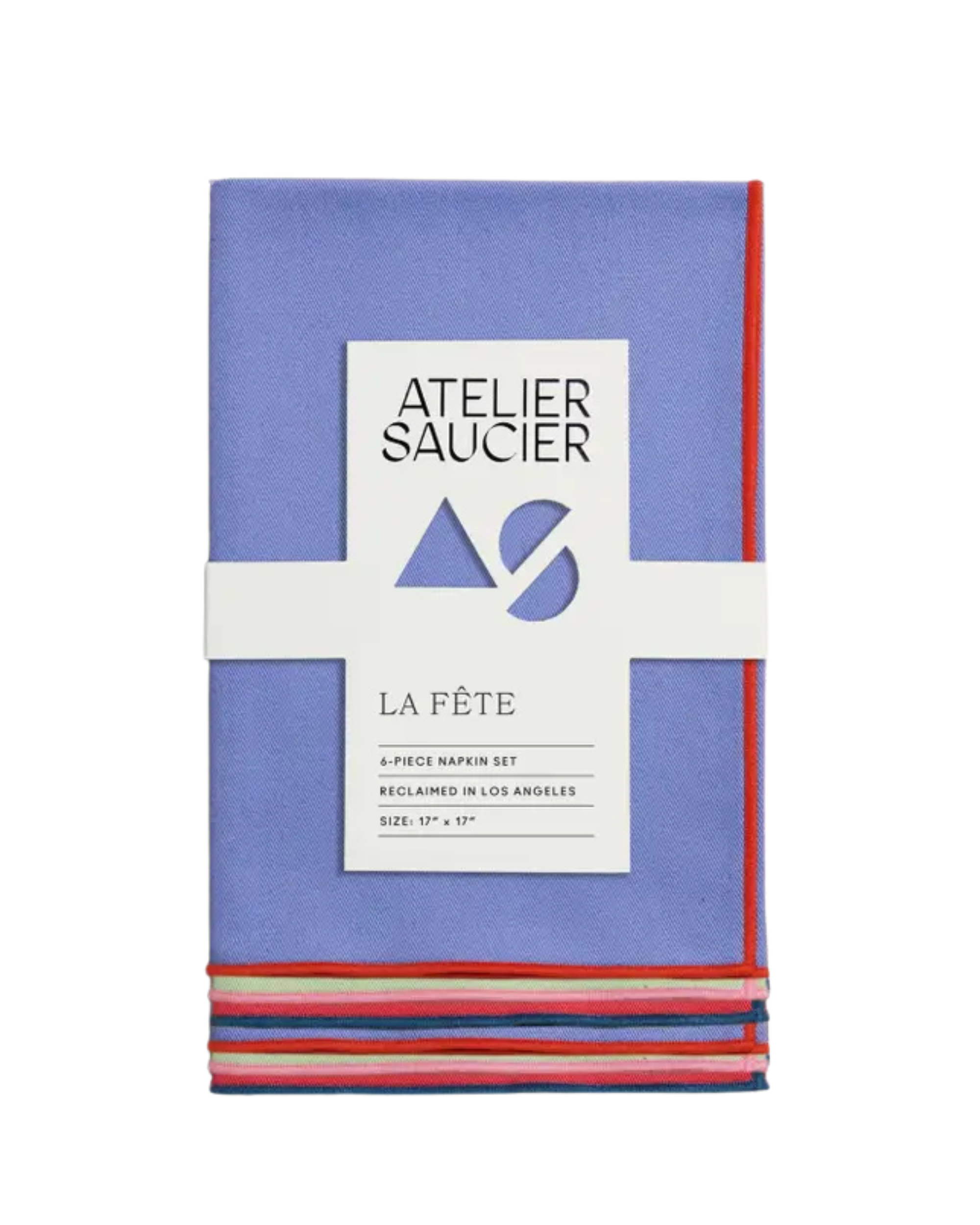 Set of 6 Napkins in Party Wave, from Atelier Saucier