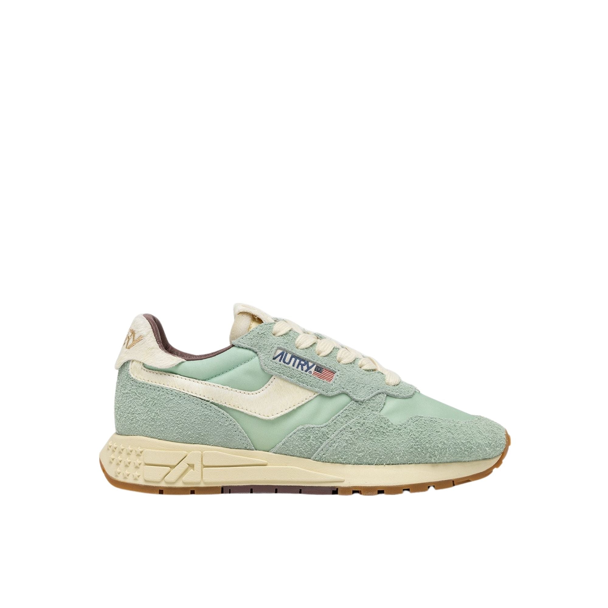 Reelwind Low Sneaker in Green and Nut, from Autry