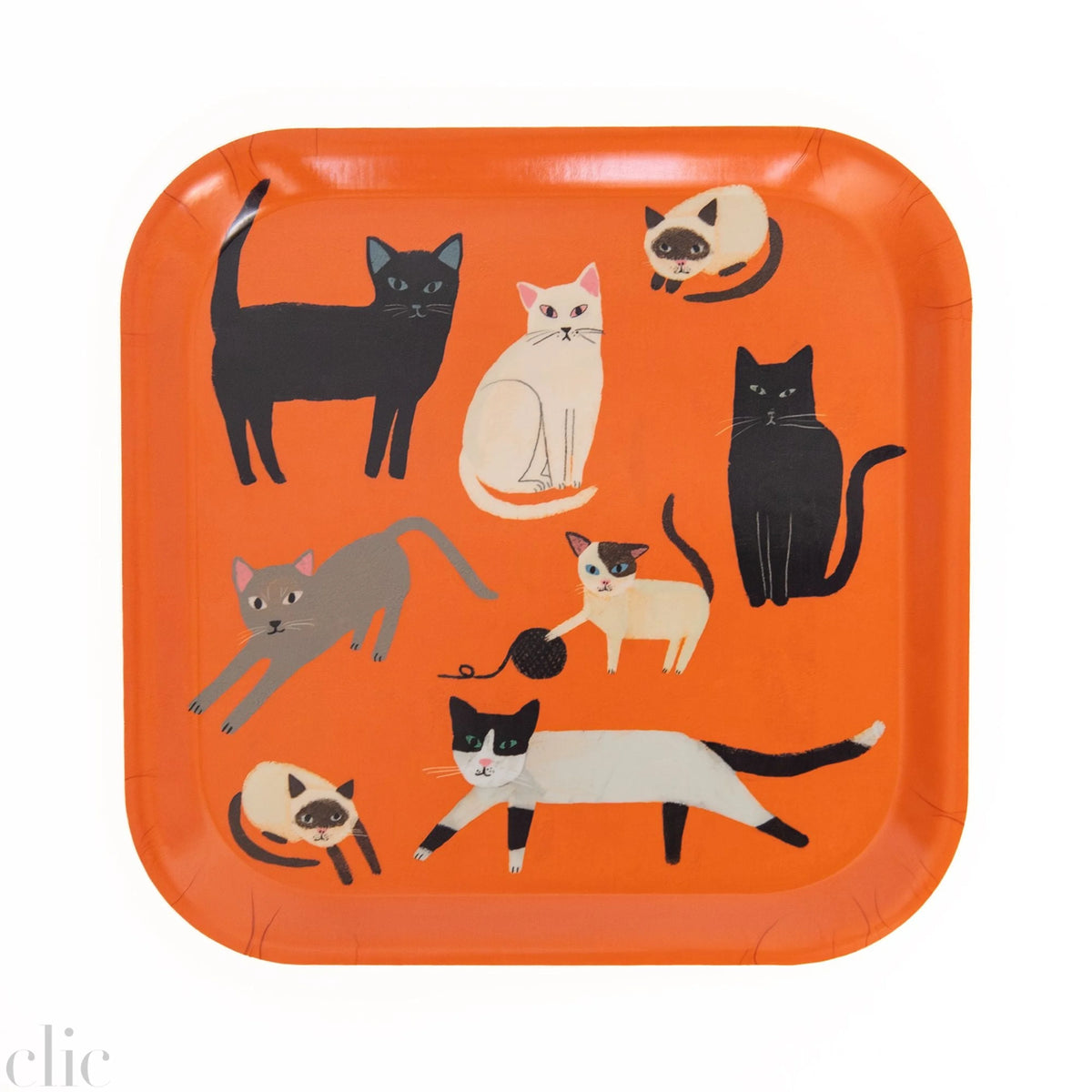 Small Cats Tray in Orange, from Avenida Home