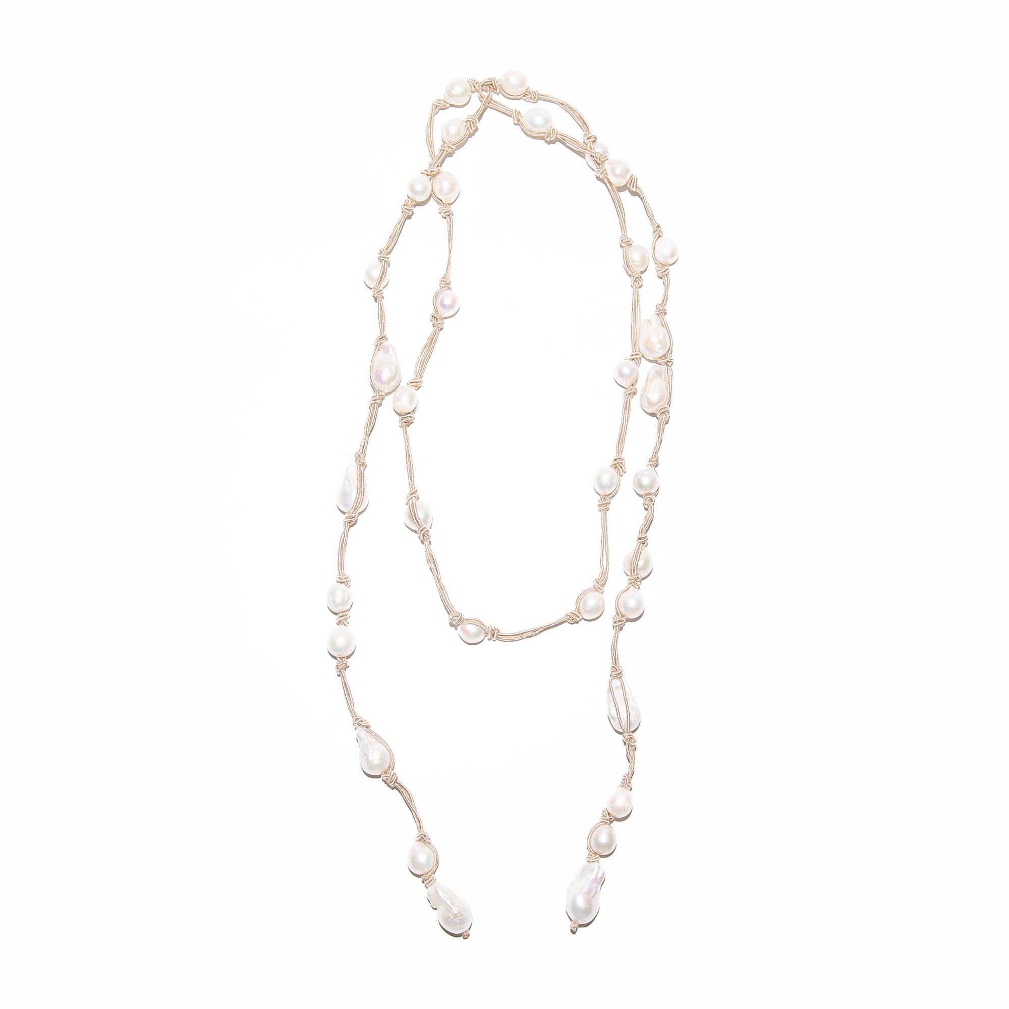 Super Long Multi-Pearl Necklace, from MELA