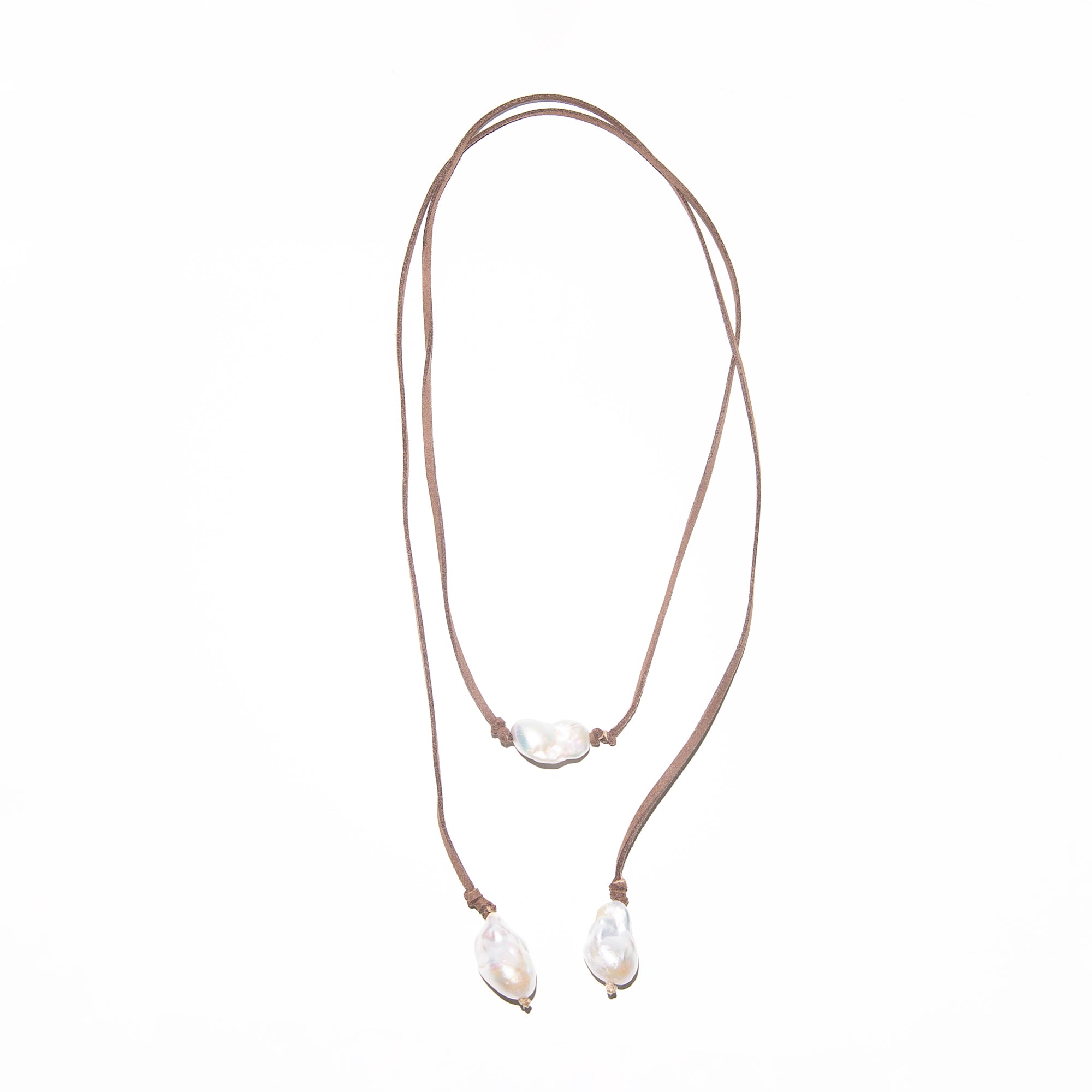 V 3 Pearl Necklace in Choco, from MELA