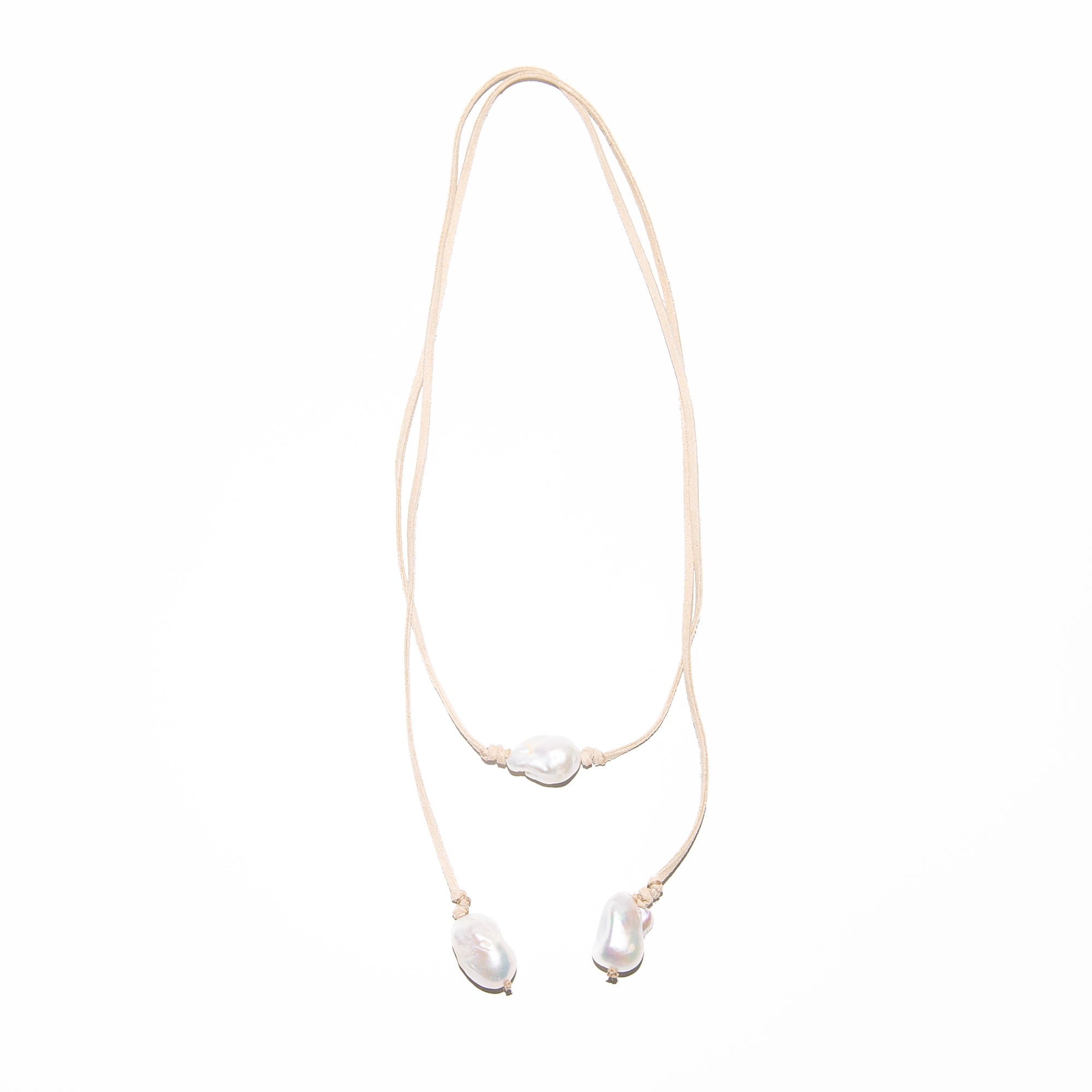 V 3 Pearl Necklace in Natural, from MELA