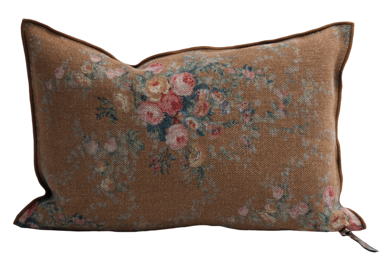 Wabi Sabi Linen Bogolan 16"x24" in Havane, from Maison De Vacances