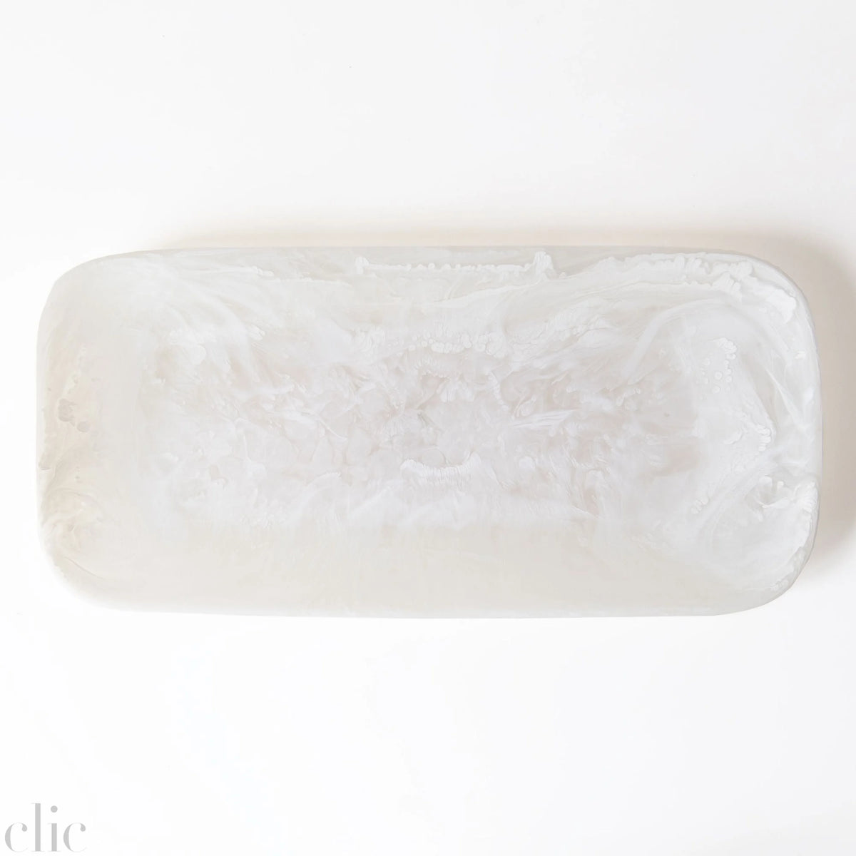 Classic Rectangular Platter in White Swirl, from Nashi Home