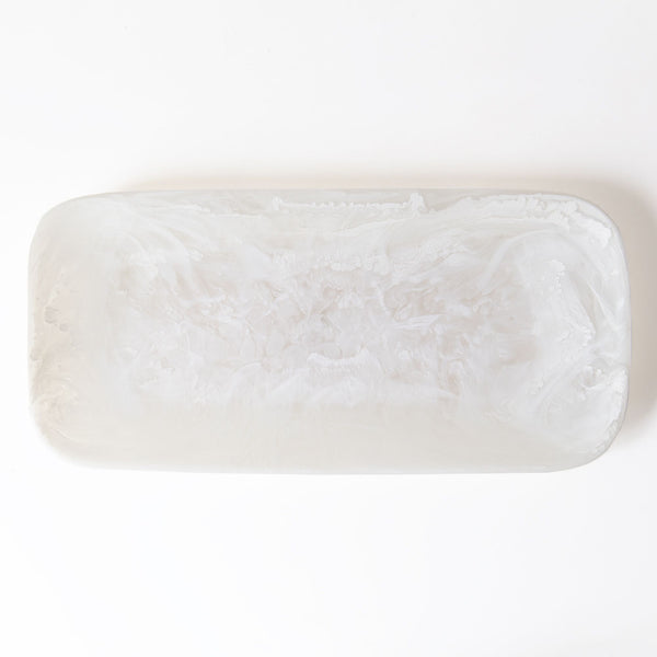 Classic Rectangular Platter in White Swirl, from Nashi Home