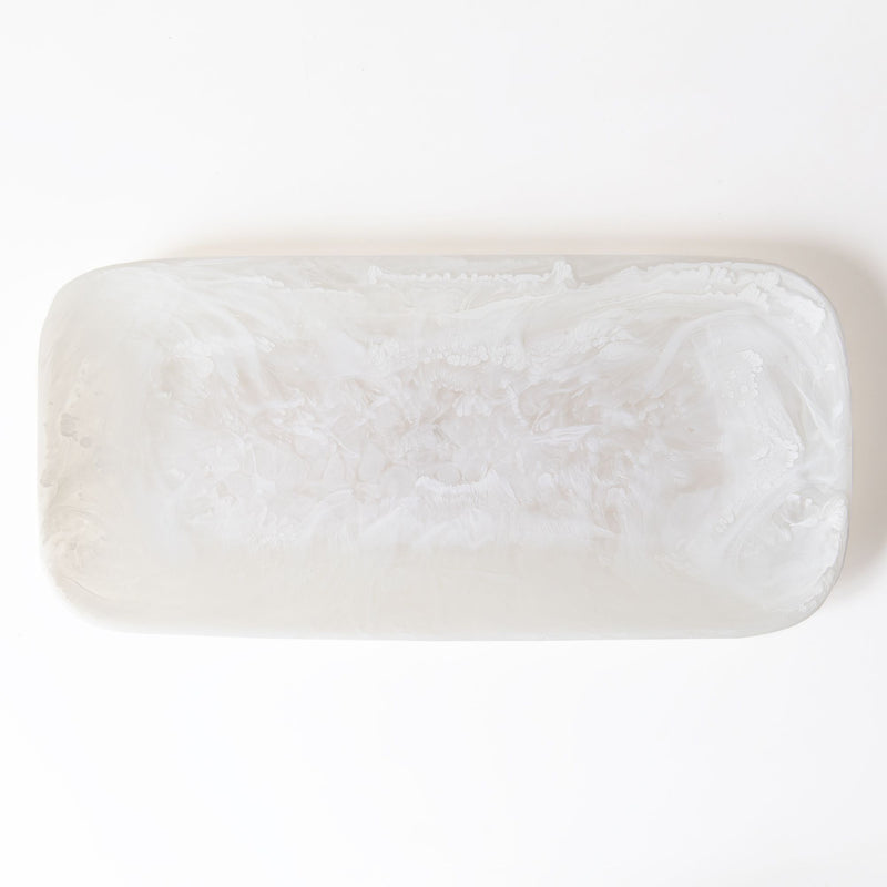 Classic Rectangular Platter in White Swirl, from Nashi Home