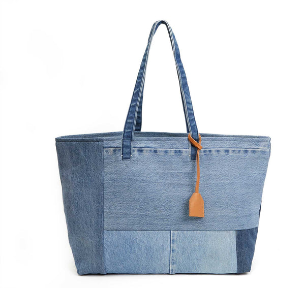 Volie Tote in Washed Denim, from Clare V