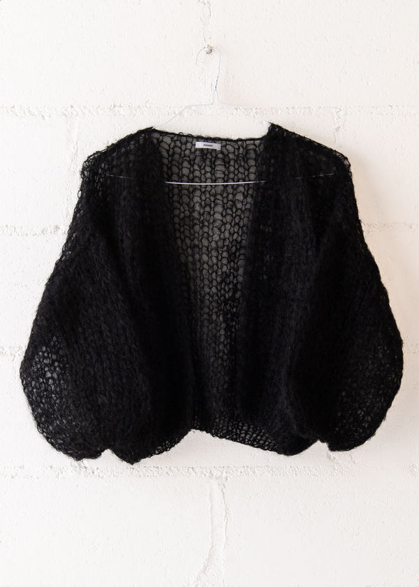 Mohair Light Bomber Cardigan in Black, from Maiami