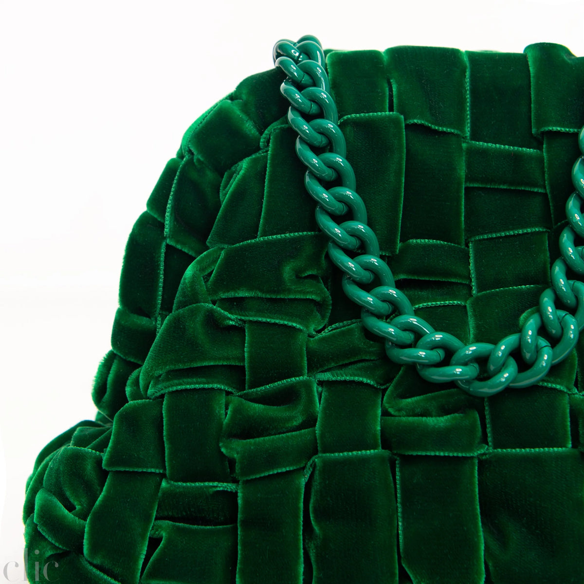 Velvet Mini Game Bag in Emerald, from Maria La Rosa