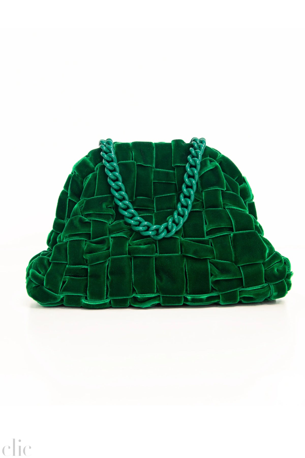 Velvet Mini Game Bag in Emerald, from Maria La Rosa