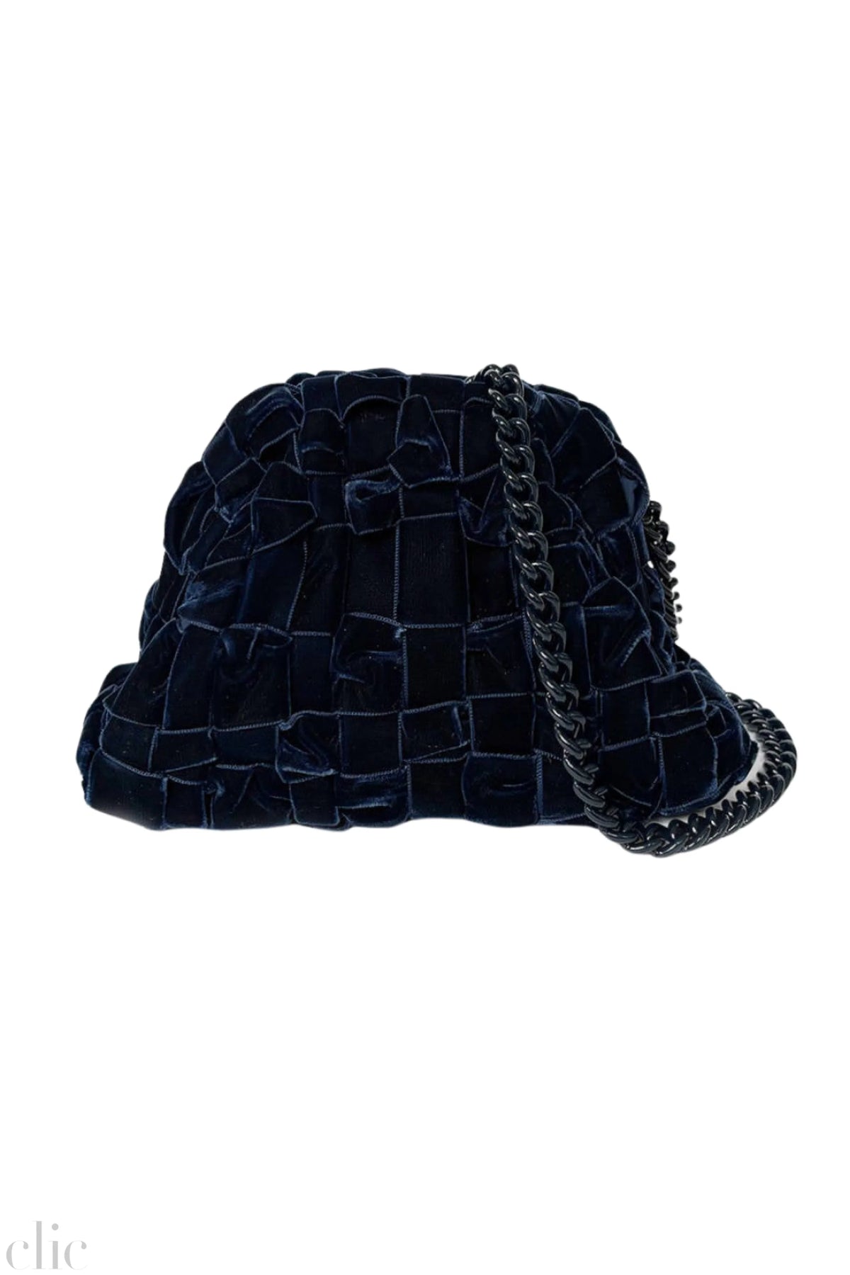 Velvet Mini Game Bag in Navy, from Maria La Rosa