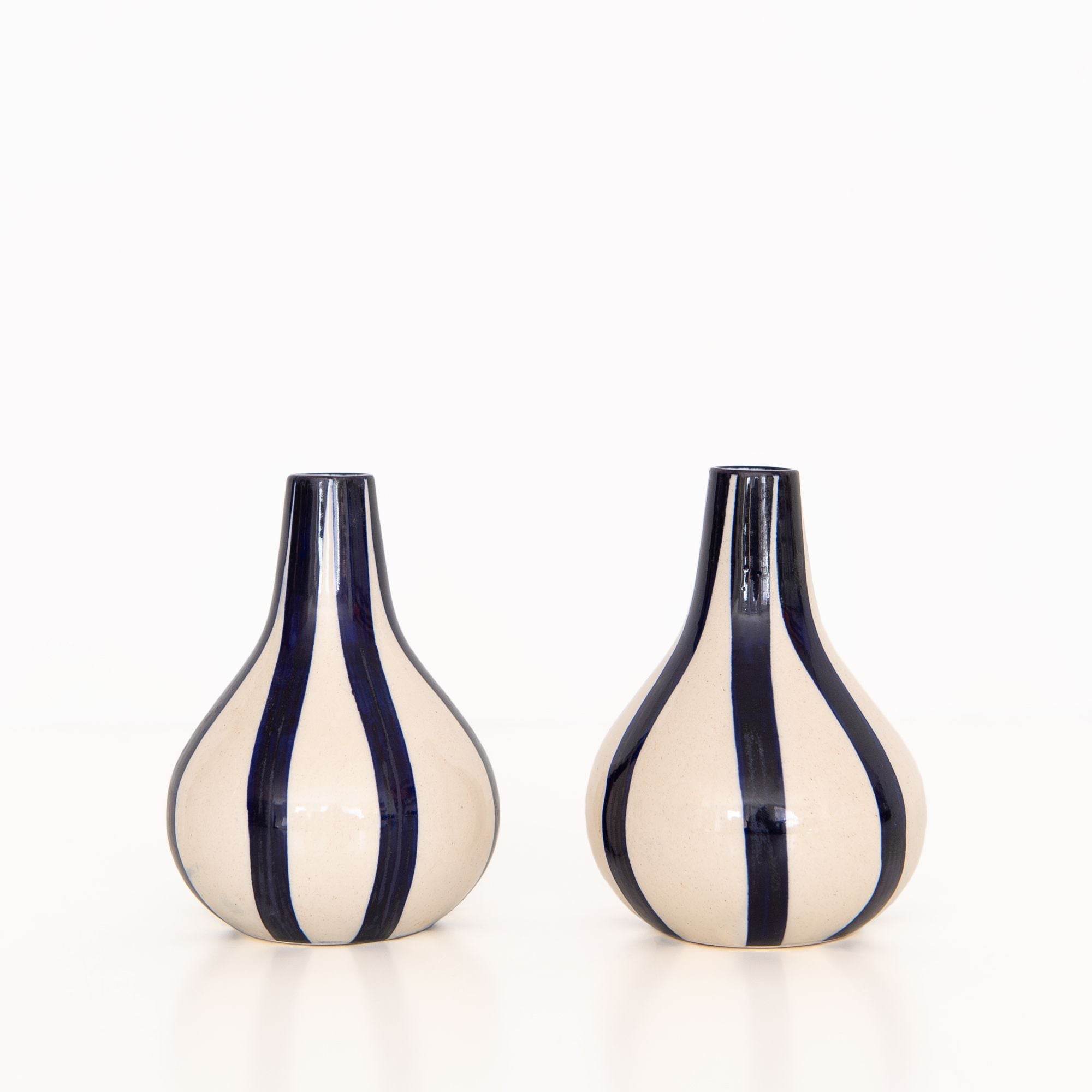 Ceramic Stripe Bud Vase in Blue, from Casa Amarosa
