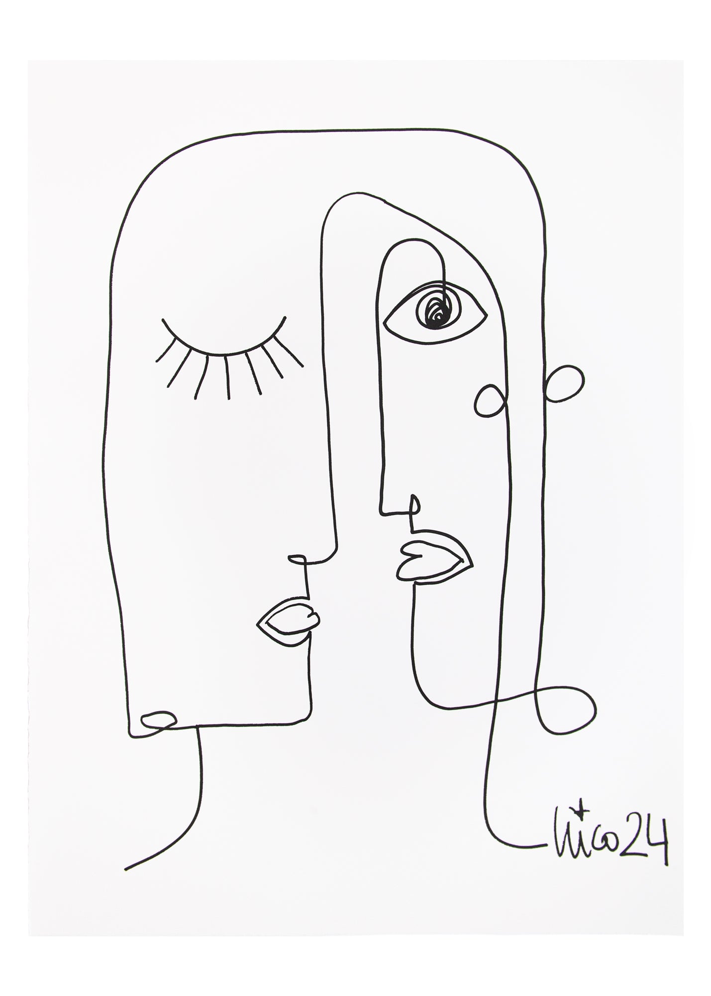 Large Visage 1 in Black & White, by Nicolette Schouten