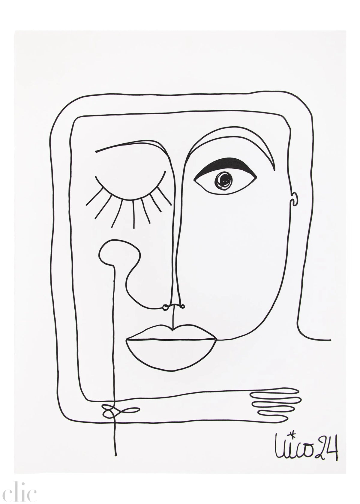 Large Visage 2 in Black & White, by Nicolette Schouten