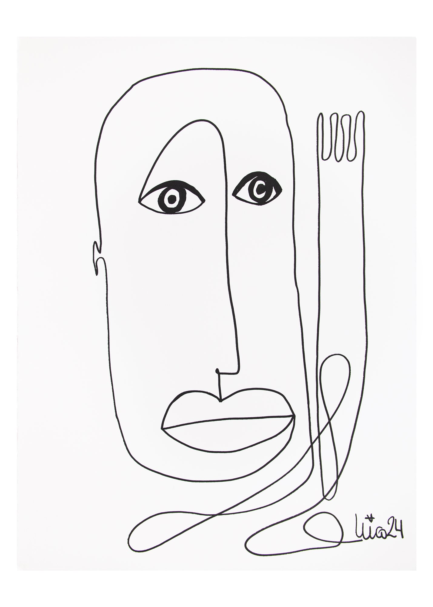 Large Visage 3 in Black & White, by Nicolette Schouten