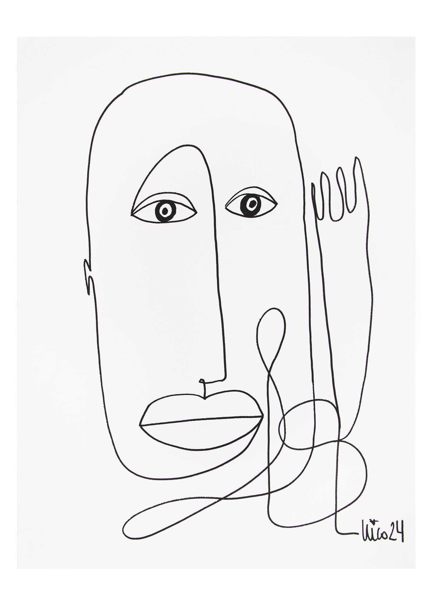 Large Visage 3 in Black & White, by Nicolette Schouten