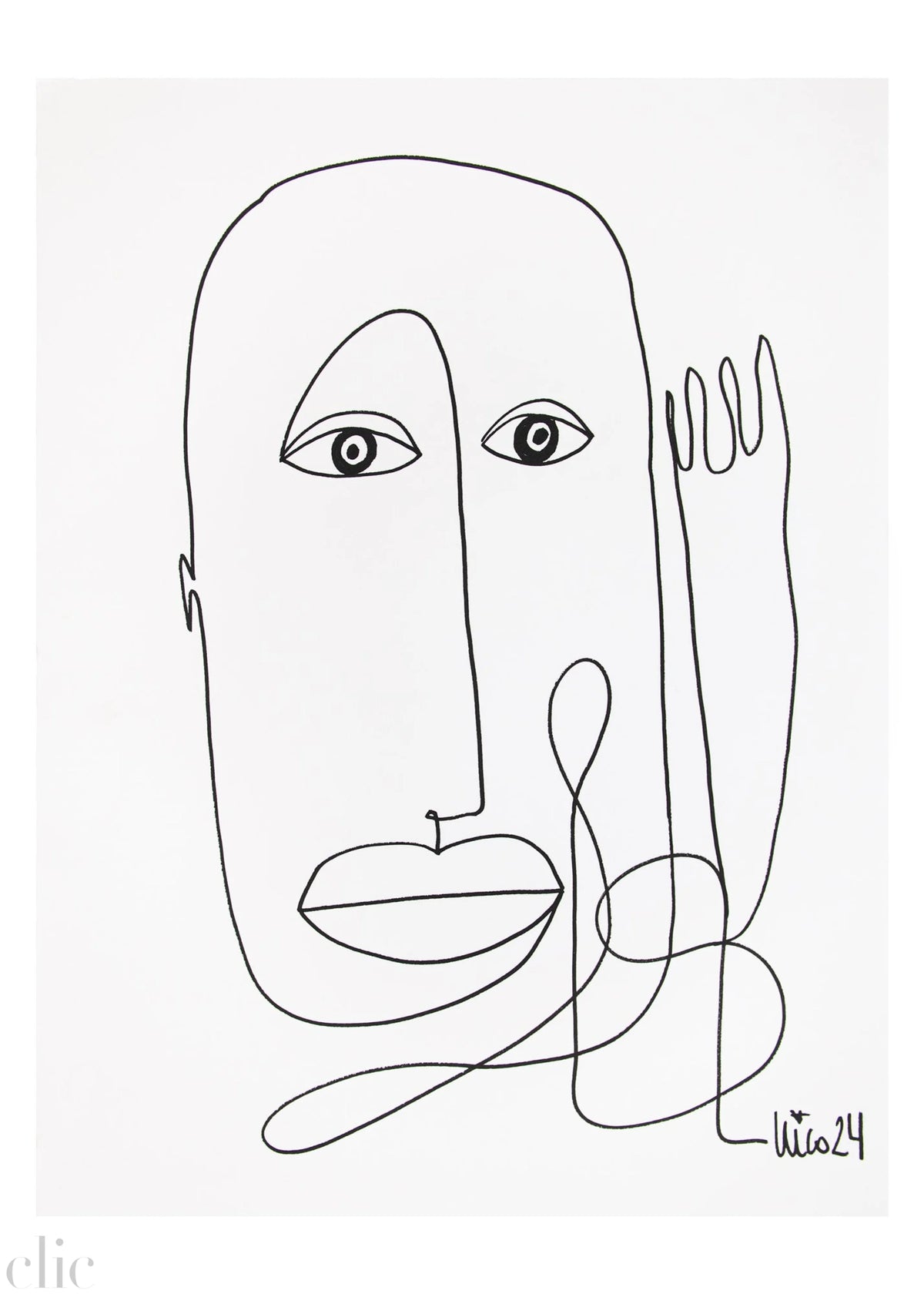 Large Visage 3 in Black & White, by Nicolette Schouten