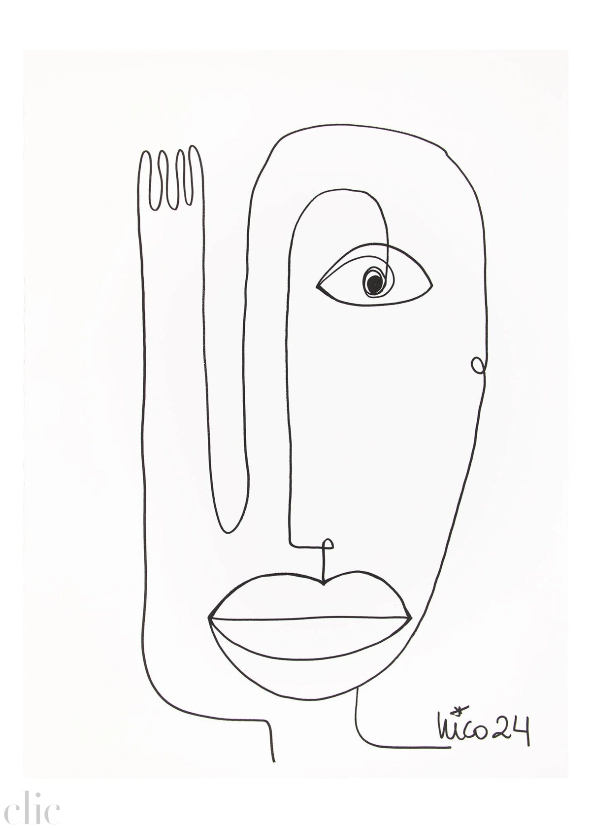 Large Visage 4 in Black & White, by Nicolette Schouten