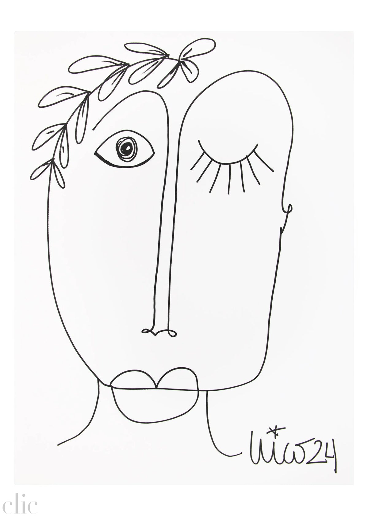 Large Visage 7 in Black & White, by Nicolette Schouten