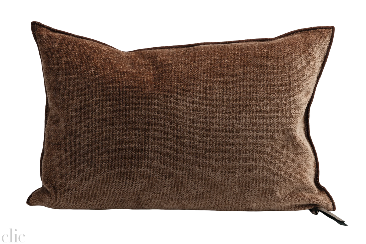 Visconti Chemille Pillow 16x24 in Argile, from Maison de Vacances