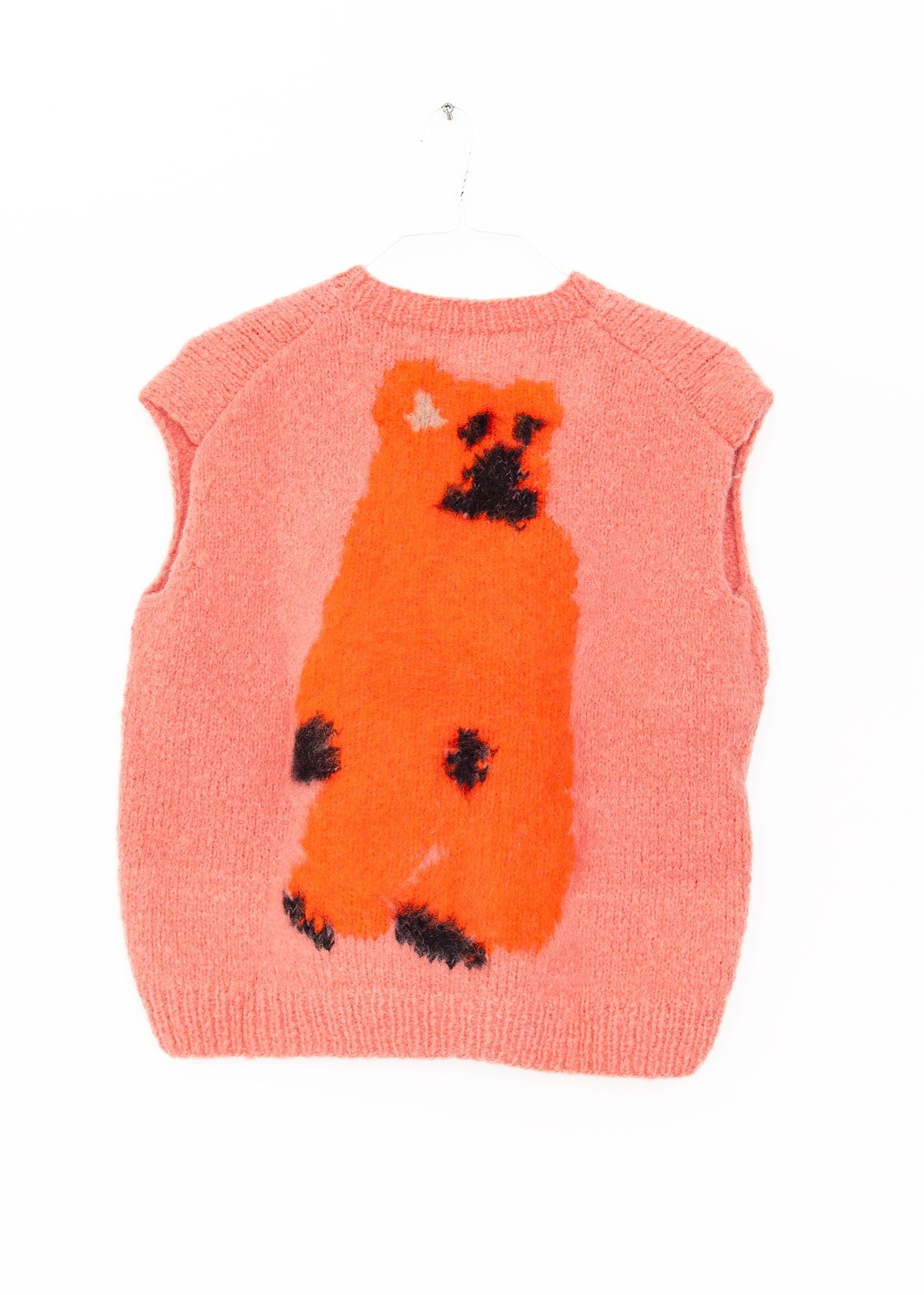 Whale Bear Hand Knitted Vest in Dark Rose, from Wild Animals