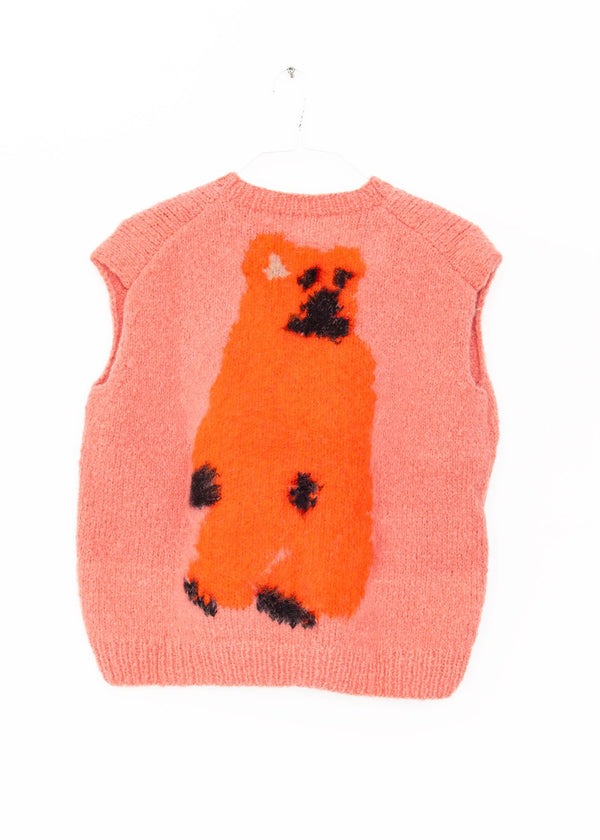 Whale Bear Hand Knitted Vest in Dark Rose, from Wild Animals