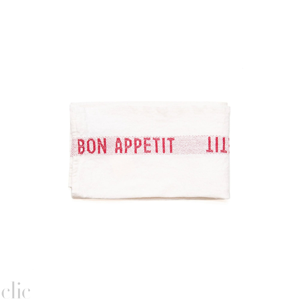 Bon Appetit Tea Towel in White Red, from Charvet Editions